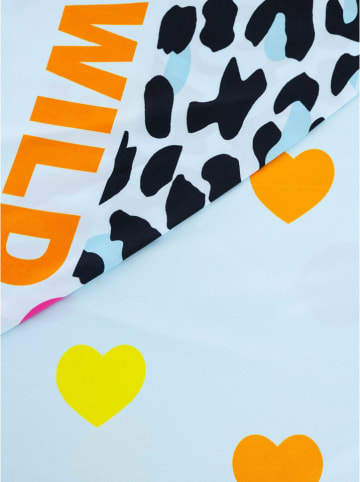 Zwillingsherz Driehoekige sjaal "Wild Love" lichtblauw/meerkleurig - (L)138 x (B)68 cm