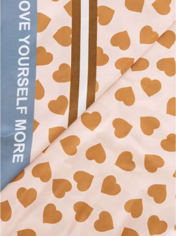 Zwillingsherz Dreieckstuch "Herzen Allover" in Beige/ Hellbraun - (L)138 x (B)68 cm