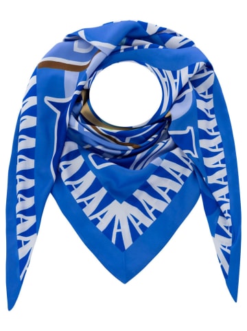 Zwillingsherz Dreieckstuch "Letters" in Blau - (L)138 x (B)68 cm