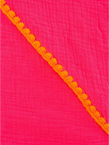 Zwillingsherz Musselin-Dreieckstuch "Uni & Stitch" in Pink - (L)200 x (B)95 cm