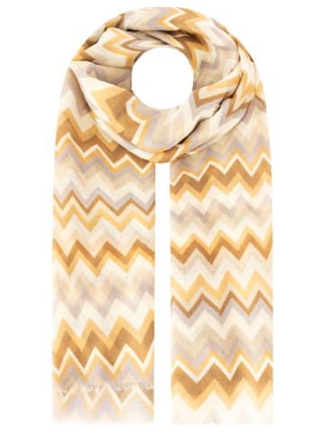 Zwillingsherz Schal "Zick Zack" in Beige - (L)180 x (B)85 cm