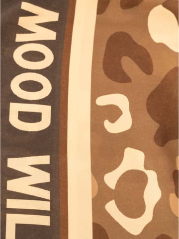 Zwillingsherz Chusta trójkątna "Wild Mood" w kolorze jasnobrązowo-beżowym - 138 x 68 cm