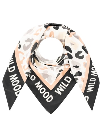 Zwillingsherz Driehoekige sjaal "Wild Mood" wit/zwart/beige - (L)138 x (B)68 cm