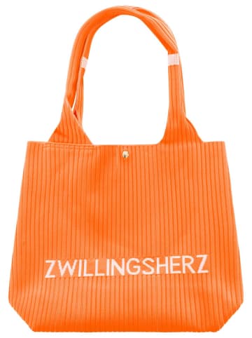 Zwillingsherz Shopper "Zwillingsherz" oranje - (B)40 x (H)30 cm