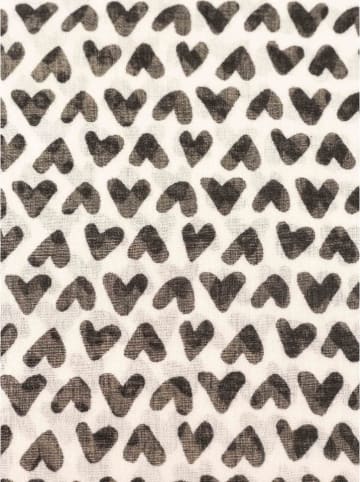Zwillingsherz Sjaal "Herzchen Allover" zwart/wit - (L)180 x (B)95 cm