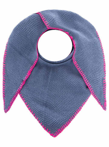 Zwillingsherz Dreieckstuch "Uni Fringe" in Blau - (L)180 x (B)66 cm