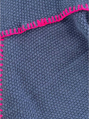 Zwillingsherz Dreieckstuch "Uni Fringe" in Blau - (L)180 x (B)66 cm