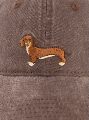 Zwillingsherz Cap "Dackel" in Braun