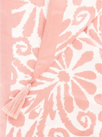 Zwillingsherz Dreieckstuch "Flower Fun" in Rosa/ Weiß - (L)200 x (B)90 cm