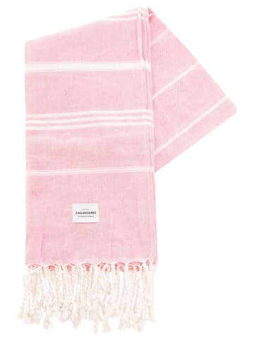 Zwillingsherz Saunatuch "Streifen" in Rosa