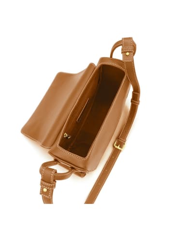 La Manufacture Royale Leder-Schultertasche "Nalu" in Hellbraun - (B)15 x (H)23 x (T)9 cm