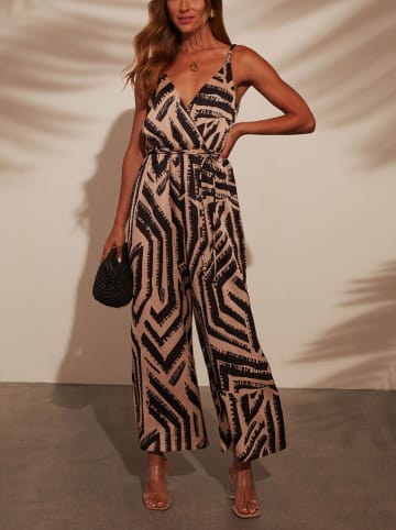 Milan Kiss Jumpsuit in Beige/ Schwarz
