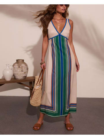 Milan Kiss Jurk beige/blauw