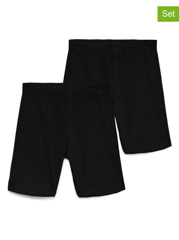 Vero Moda Girl Szorty rowerowe (2 pary) "Maxi" w kolorze czarnym