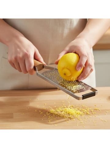 Kuppels Handrasp "Grano" zilverkleurig/lichtbruin - (L)31 cm