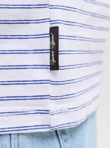 JACK & JONES Junior Koszulka "Devin" w kolorze biało-niebieskim