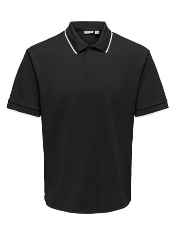 ONLY & SONS Koszulka polo "Onstomon" w kolorze czarnym