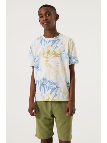 Garcia Shirt wit/geel/lichtblauw