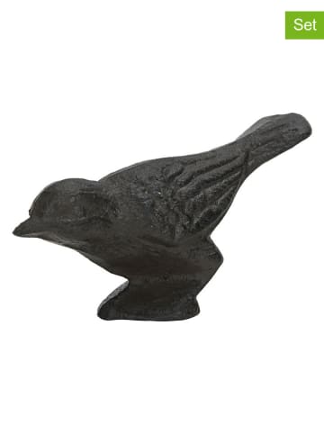POSIWIO 2er-Set: Dekofiguren ''Vogel'' in Braun - (B)8 x (H)4 x (T)3 cm