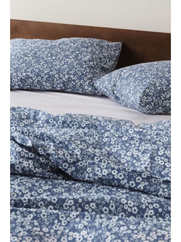 Jotex Bettbezug "Anemone" in Blau/ Weiß