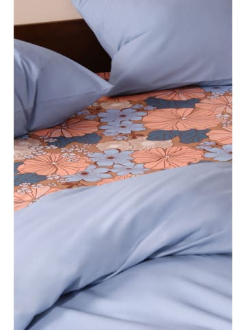 Jotex Spannbettlaken "Fiori Bold" in Hellbraun/ Rosa/ Hellblau