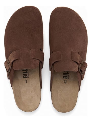 billowy Leder-Clogs in Braun