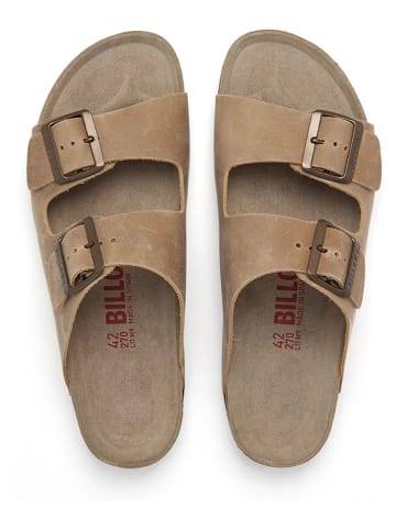 billowy Leren slippers taupe