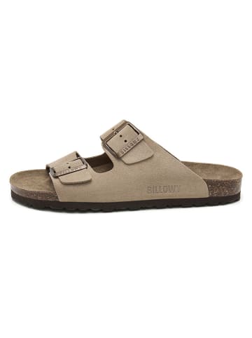 billowy Leren slippers taupe