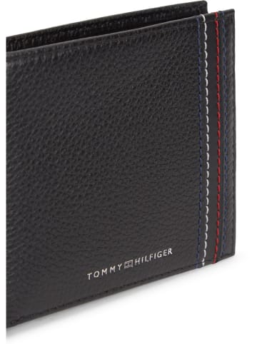 Tommy Hilfiger Leder-Geldbörse in Schwarz - (B)11 x (H)9 x (T)2 cm