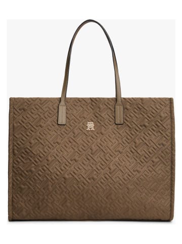 Tommy Hilfiger Skórzany shopper bag w kolorze jasnobrązowym - 43 x 31 x 17 cm