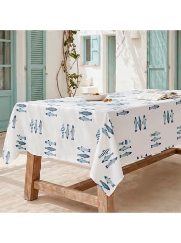mint Deco Tischdecke "Summer Capri" in Weiß/ Blau