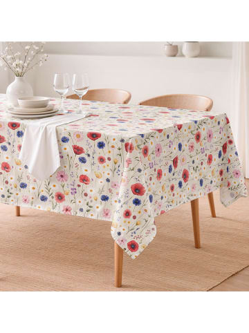 mint Deco Tafellaken "Floral Jalia" wit/roze/blauw