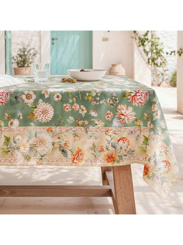 mint Deco Tischdecke "Floral Alira" in Grün/ Beige