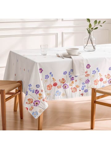 mint Deco Tischdecke "Floral Balia" in Weiß/ Blau/ Lila