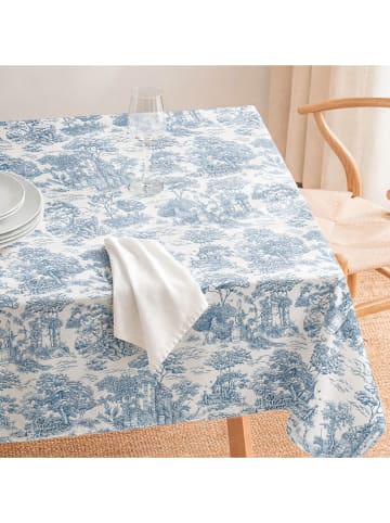 mint Deco Obrus "Floral Porto" w kolorze biało-niebieskim