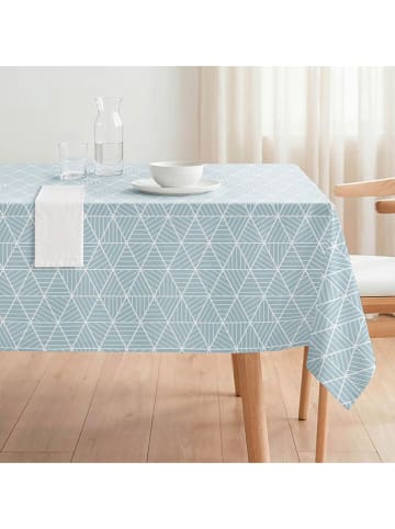 mint Deco Tafellaken "Ciel" turquoise/wit