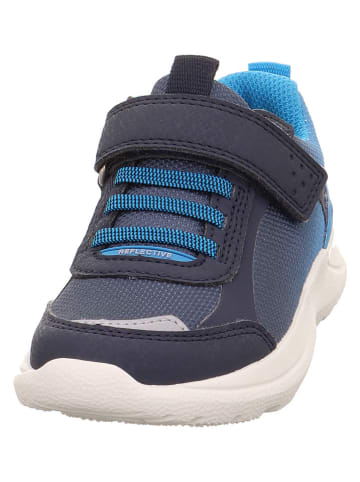 superfit Skórzane sneakersy "Rush" w kolorze granatowo-błękitnym
