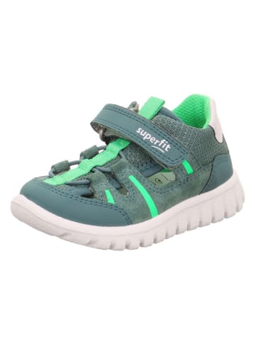 superfit Skórzane półsandały "Sport 7" w kolorze zielonym