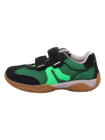 superfit Leren sneakers "Storm" zwart/groen