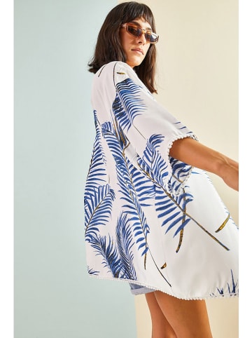 Bianco Lucci Kimono wit/donkerblauw
