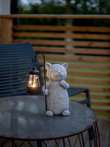 STAR Trading LED-Solar-Dekoration "Smilla" in Grau - (B)22 x (H)29,5 x (T)13 cm - Ø 0,00