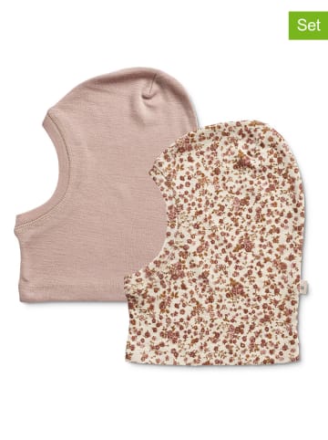 Wheat 2er-Set: Woll-Schlupfmützen ''Kim'' in Beige/ Rosa