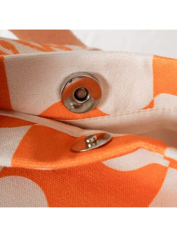 Boltze Shopper bag "Glow" w kolorze pomarańczowo-białym - 54 x 40 x 18 cm