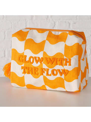 Boltze Kosmetyczka "Glow" w kolorze pomarańczowo-białym - 22 x 16 x 10 cm