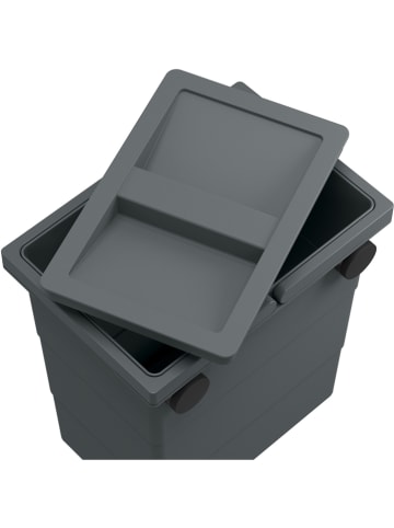 Hailo Kosz "FlexBox S" w kolorze szarym na śmieci - 21 x 25,5 x 14 cm