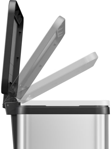 Hailo Treteimer ''Öko duo Plus M'' in Silber - (B)32 x (H)43 x (T)33 cm