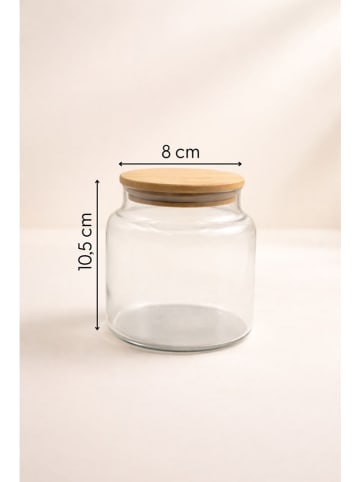 Hermia 12-delige set: voorraadglazen transparant/beige - 630 ml
