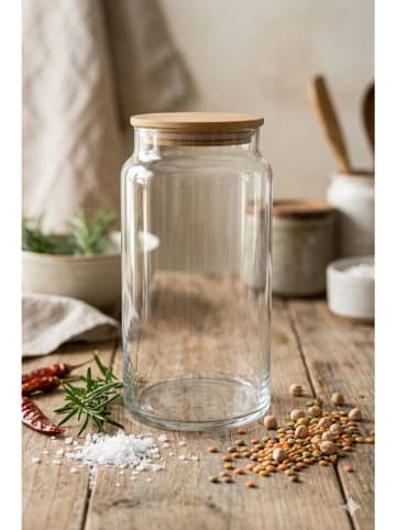 Hermia 6er-Set: Vorratsgläser in Transparent/ Beige - 1,4 l