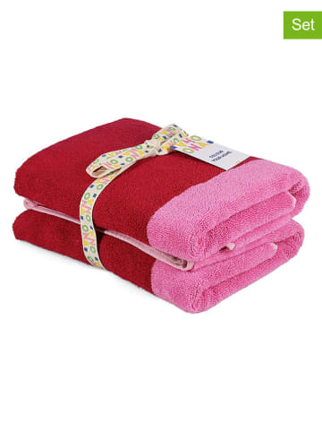 Salt and Pepper 2er-Set: Handtücher "Pixie" in Rot/ Pink - (L)100 x (B)50 cm