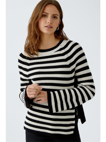 Oui Pullover in Schwarz/ Creme